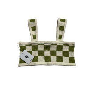Belle The Label Checkered Tank in Wasabi